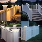 24-Pack Warm White Patio Post Cap Lights, Solar LED
