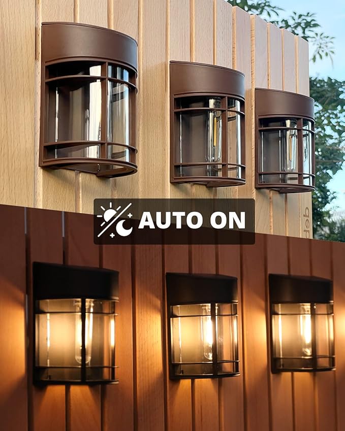 12-Pack Solar Gutter Lights, Brown Waterproof LED