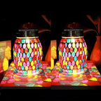 Mosaic Solar Hanging Lanterns 2-Pack, Decorative Porch Decor