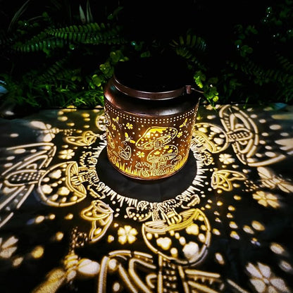 Mushroom Solar Outdoor Waterproof Lantern Garden Decor Birthday Gifts for Women Mon Grandma Metal Hanging Solar Lights Outside LED Lanterns for Yard Patio Lawn Pathway Landscape (Mushroom)