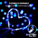 2-Pack 33ft Christmas LED String Lights, Waterproof Timer Lights