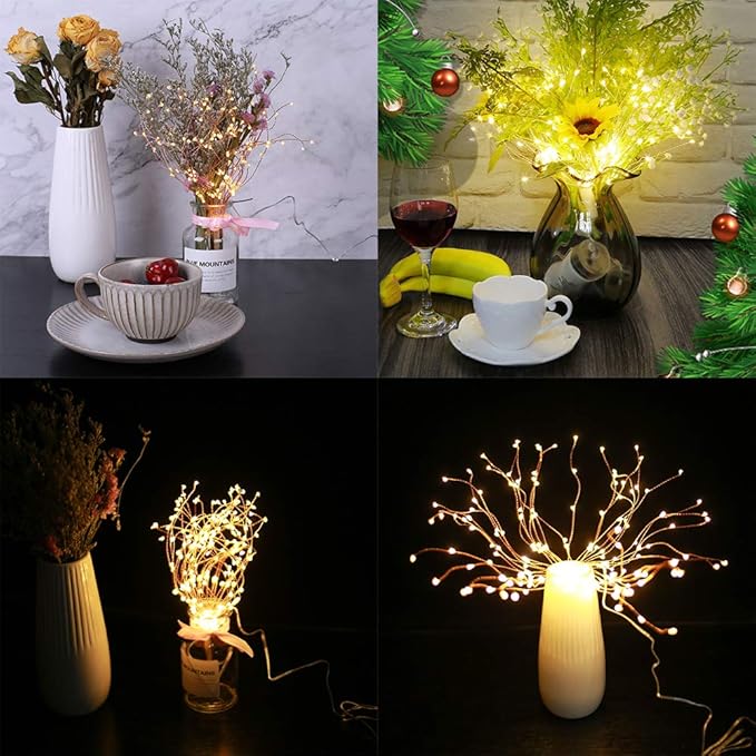 4-Pack Christmas LED String Lights, Waterproof Timer Lights