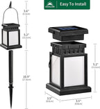 Solar Garden Lanterns 4-Pack, Outdoor Hanging LED Decor
