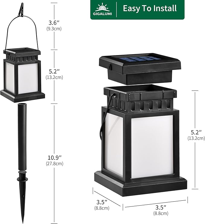 Solar Garden Lanterns 4-Pack, Outdoor Hanging LED Decor