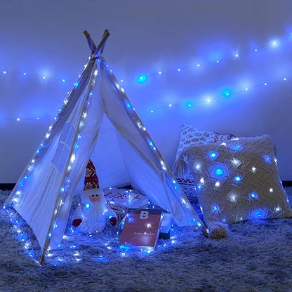4-Pack Christmas String Lights, 1ft 50 LED Waterproof Twinkle Lights