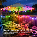 25ft LED Patio String Lights, Waterproof Outdoor