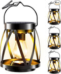 Backyard Solar Hanging Lanterns 4-Pack, Rustic Outdoor Decor
