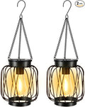 Hanging Solar Lantern Set 2-Pack, Charming Garden Lighting