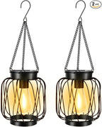 Hanging Solar Lantern Set 2-Pack, Charming Garden Lighting