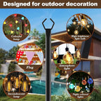 6-Pack 10ft String Light Poles, Heavy-Duty Metal Stands