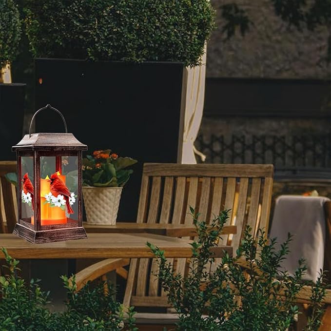 Cardinal Solar Garden Lanterns, Rustic Waterproof LED