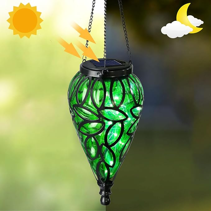Solar Hanging Lanterns, Patio Hanging LED Decor