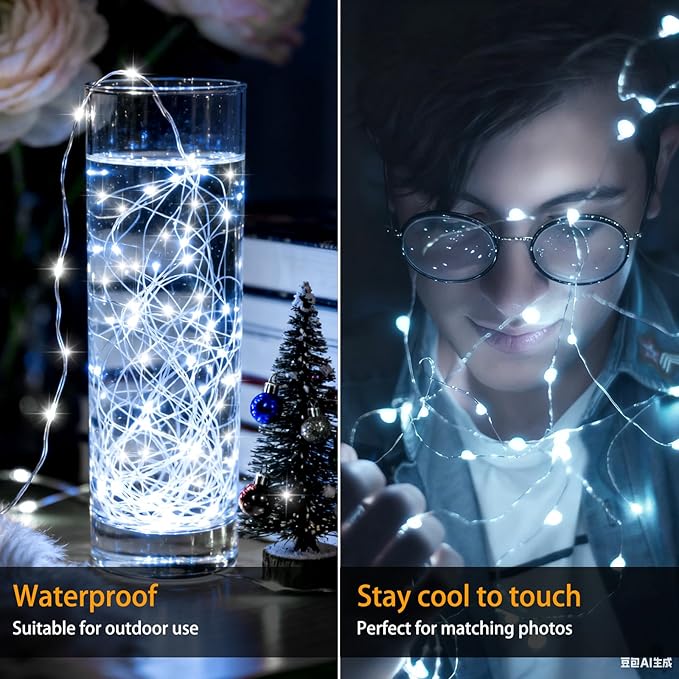 Christmas Yard String Lights 32-Pack, 10ft 30 LED Waterproof