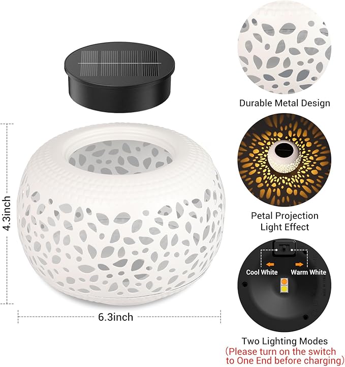 Solar Backyard Lanterns 2-Pack, Patio Hanging LED Decor
