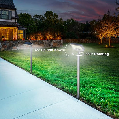 Tryme Solar Motion Lights Outdoor Waterproof 92 LEDs Bright Pathway Lights with Adjustable Angle & 3 Modes for Walkway, Driveway, Sidewalk, Garden, Yard, Patio, Landscaping (2 Pack)