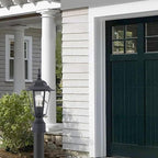 Black Lamp Post Light with Planter, Solar Outdoor