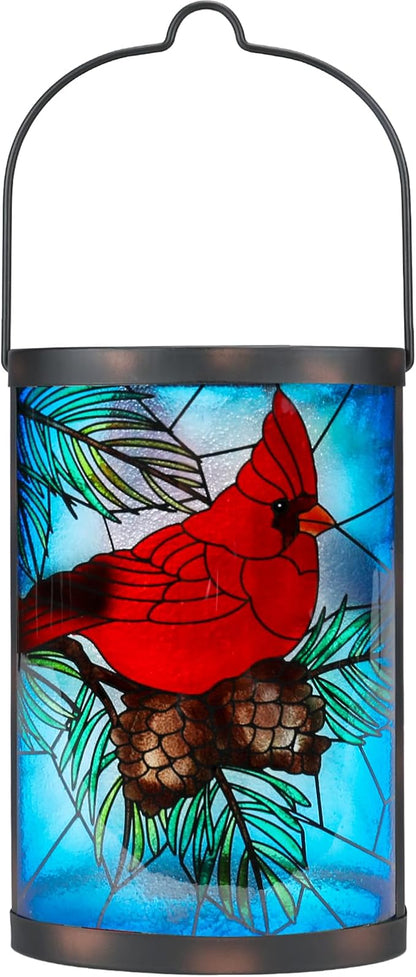MUMTOP Hanging Solar Lanterns Outdoor Waterproof, Christmas Lantern Cardinal Solar Lights Outdoor Decorative Solar Lanterns Tabletop Lamp for Patio Garden Yard Christmas Decor