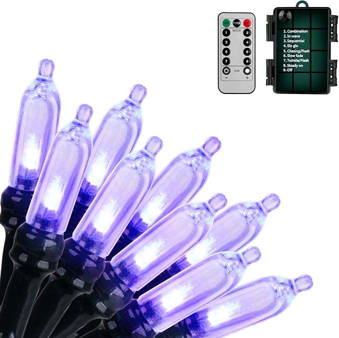 50 LED Christmas Twinkle Lights, 18ft Waterproof for Yard