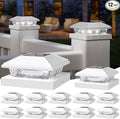 12-Pack Cool White Yard Post Cap Lights, Solar LED