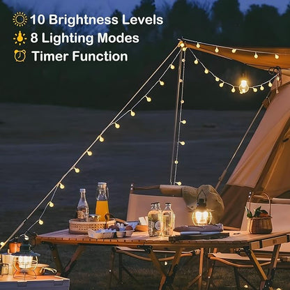 Outdoor String Lights, 33ft Warm White Waterproof LED