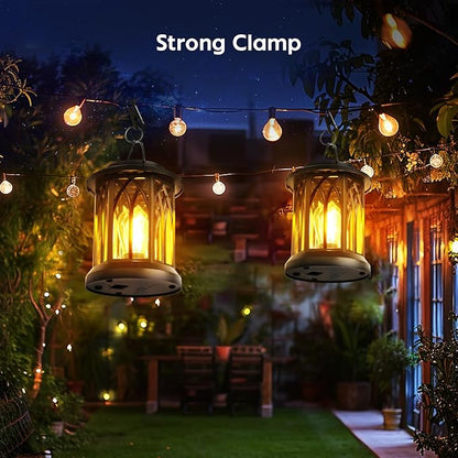 Hanging Solar Lanterns Outdoor Waterproof - 2 Pack Outdoor Lantern Decorative, Hanging Solar Lights for Outside, Outdoor Solar Powered Lantern with Handle & Clip for Patio Yard Decor