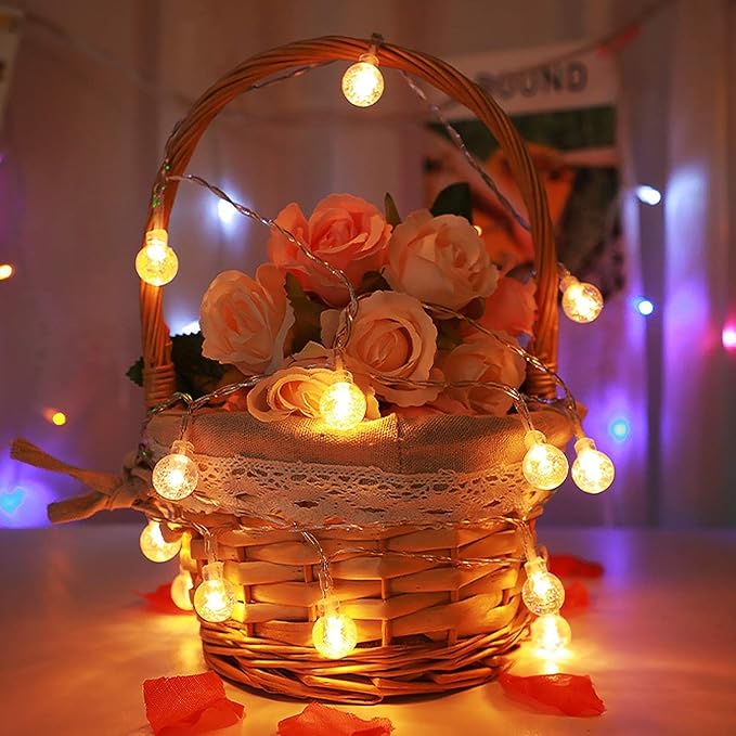 16ft Warm White String Lights for Yard, Waterproof LED