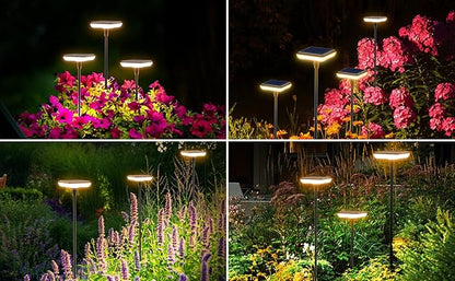 Solar Pathway Light Solar Lights Outdoor Garden Solar Landscape Lights 34LM Bright Up to 12H IP65 Waterproof Auto On/Off for Walkway Outside Yard Path Patio Lawn Flower Decorations (4, Warm white)