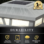 Upgraded Solar Post Cap Lights for Patio, LED