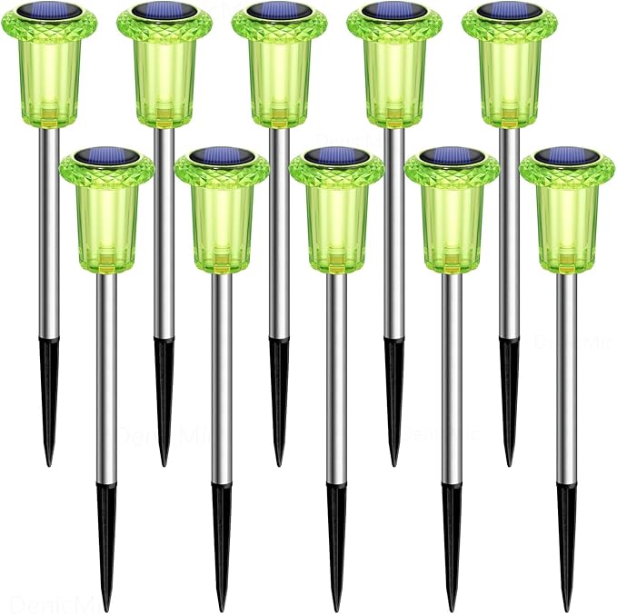 10-Pack Solar Pathway Lights, Waterproof LED Walkway Lights