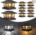 8-Pack Solar Post Cap Lights for Fence, LED