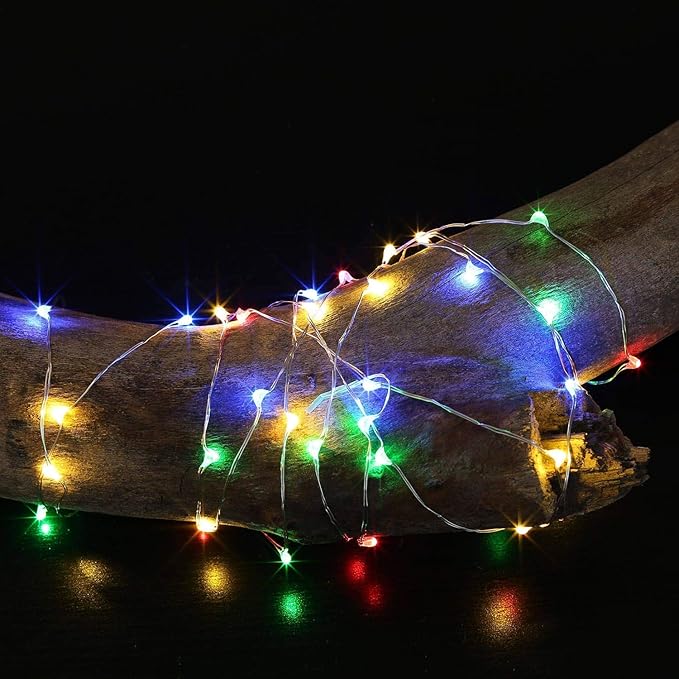 2-Pack 33ft Christmas LED String Lights, Waterproof Timer Lights