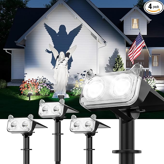 4-Pack Solar Spotlights, Yard Lights
