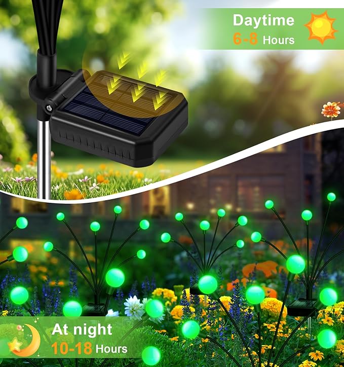 4-Pack Solar Pathway Lights, Waterproof LED Garden Lights