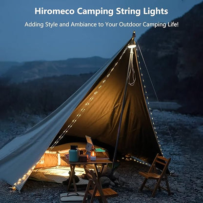 Camping Lights String Christmas: Outdoor String Light with 5 Lighting Modes - Quick 30s Recovery Durable and Waterproof - USB Charging - Portable Camping Lights for Yard/Hiking (32.8ft)