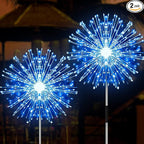 2-Pack Blue Solar Path Lights, Outdoor Garden LED