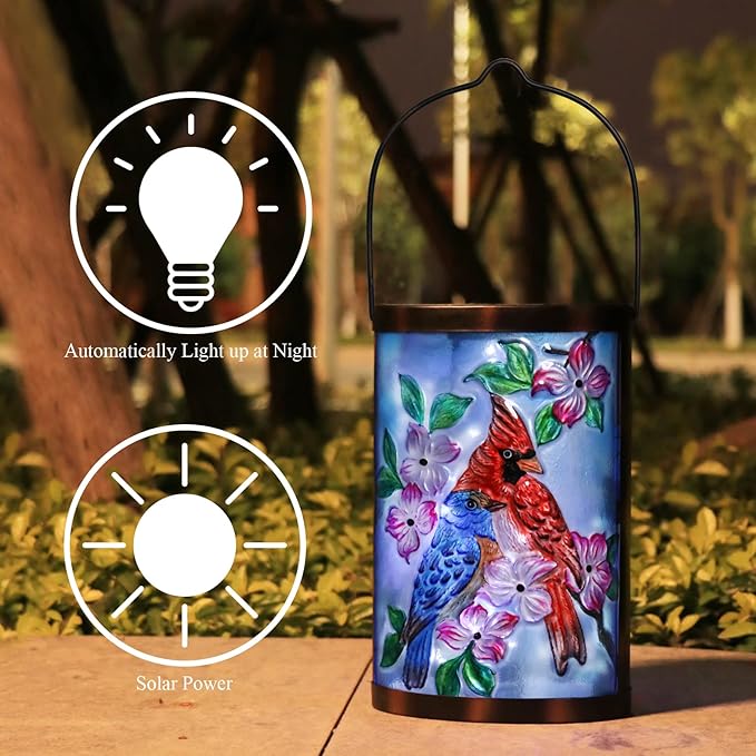Cardinal Solar Hanging Lanterns, Classic Outdoor Decor
