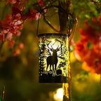 Deer Solar Backyard Lanterns, Metal Waterproof LED