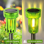 8-Pack Green Solar Path Lights, Outdoor Driveway LED