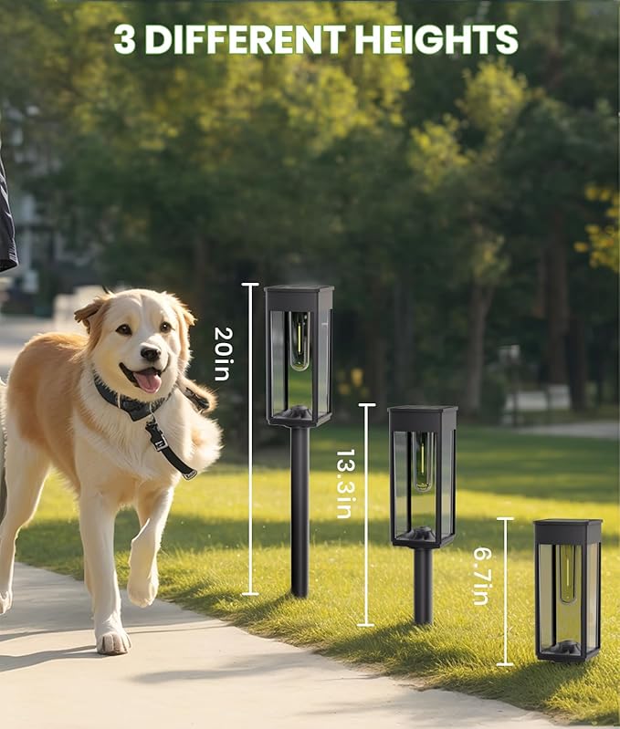 Solar Pathway Lights Outdoor,Bright Solar Lights for Outside, Waterproof Auto On/Off Garden Lights Solar Powered Landscape Lights for Yard Walkway Driveway Lawn (Warm White, 12 Pack)