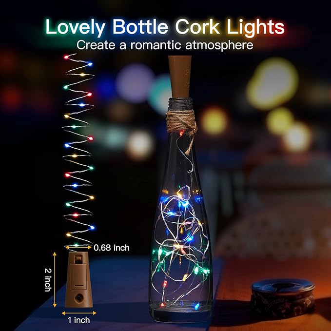 10-Pack 20 LED Christmas Twinkle Lights, Waterproof for Backyard