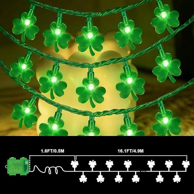 16ft Green Outdoor Edison String Lights, Weatherproof