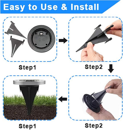 4.6 Inch Diameter Solar Ground Lights, Waterproof Solar Garden Lights, Outdoor Garden Waterproof Bright in-Ground Light, Landscape Lighting for Pathway,Yard,Lawn,Patio,Walkway (4 Pack White Light)