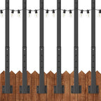 6-Pack 8ft Metal Light Poles for Party, Heavy-Duty