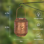 2-Pack Classic Hummingbird Solar Lanterns for Outdoor, Waterproof LED