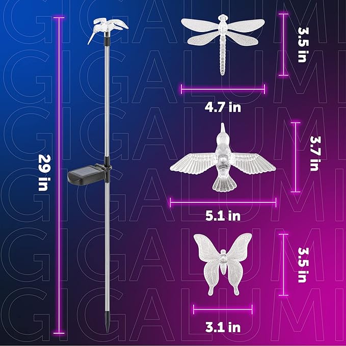 Solar Pathway Lights 3-Pack, Yard LED