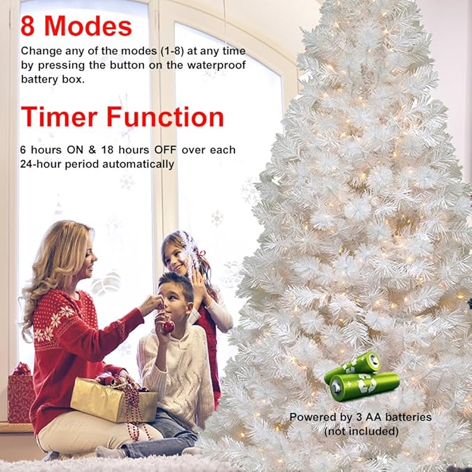 16ft Christmas LED String Lights, Waterproof Timer Lights