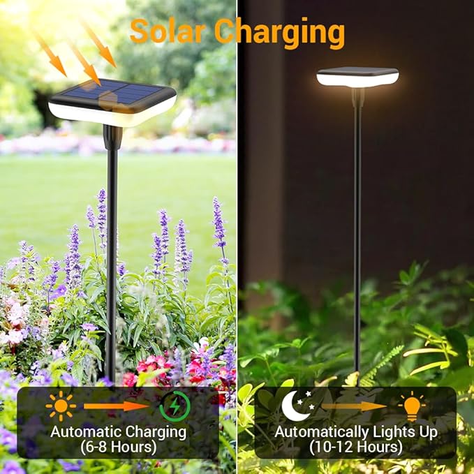 Solar Walkway Path Lights 4-Pack, IP65 Waterproof