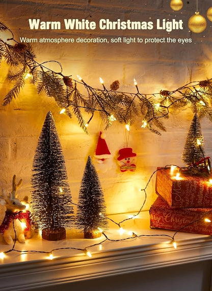 Christmas Backyard String Lights, 8ft 20 LED Waterproof