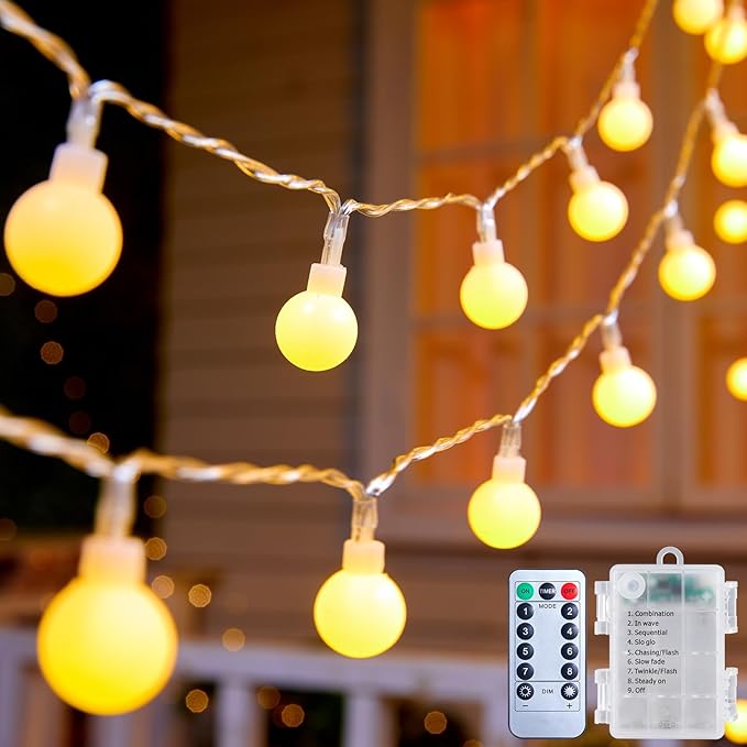21ft Christmas LED String Lights, Waterproof Timer Lights