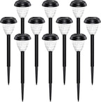 10-Pack Solar Pathway Lights, Waterproof LED Garden Lights